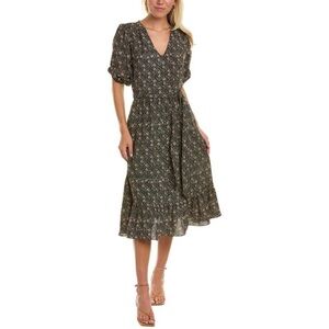 Laundry by Shelli Segal Puff Sleeve Midi Dress